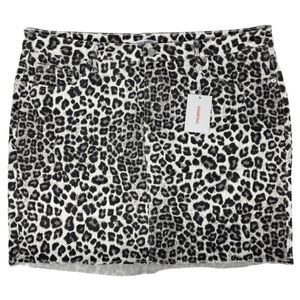 NWT Good American Leopard Raw Edge Mini Skirt 18